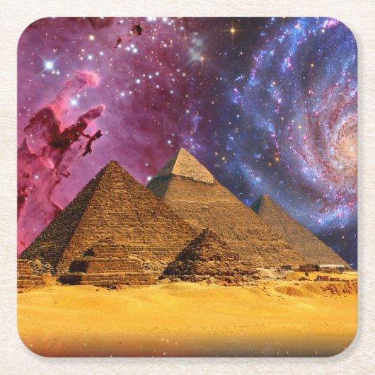 Kosmisch storm boven Egypte Kartonnen Onderzetters (Voorkant)
