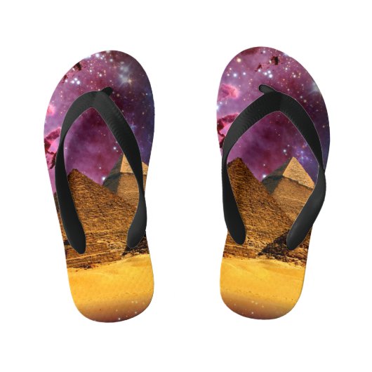 Kosmisch storm boven Egypte Kinder Teenslippers (Voetbed)