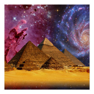Kosmisch storm boven Egypte Perfect Poster