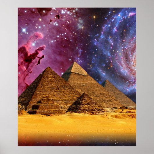 Kosmisch storm boven Egypte Poster (Voorkant)