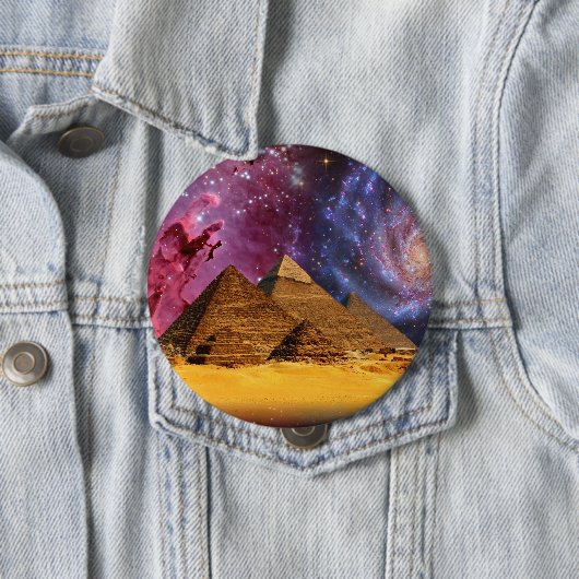 Kosmisch storm boven Egypte Ronde Button 4,0 Cm (In situ)