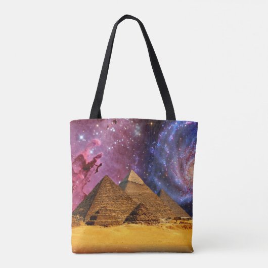 Kosmisch storm boven Egypte Tote Bag (Achterkant)