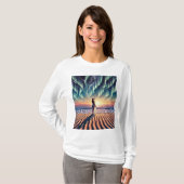 Kosmisch strandlandschap: Aurora Dreaming 3-D Opti T-shirt (Voorkant volledig)