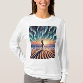 Kosmisch strandlandschap: Aurora Dreaming 3-D Opti T-shirt