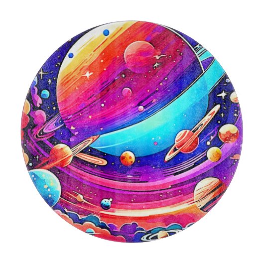 Kosmisch Symfonie Kunstwerk Snijplank (Voorkant)