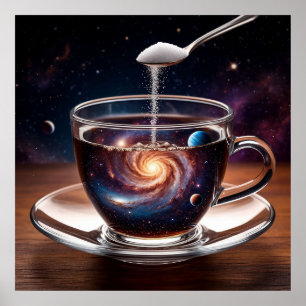 Kosmisch Universum in een Koffiekop Poster