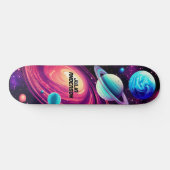 Kosmisch Universum Planeten Galaxy Roze & Blauw Persoonlijk Skateboard (Horizontaal)