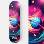 Kosmisch Universum Planeten Roze & Blauw Persoonlijk Skateboard<br><div class="desc">Duik in het Kosmische Universum met onze Planets Pink & Blue skateboard,  en combineer hemelse schoonheid met urban cool. Personaliseer het dek met je touch en rol in stijl door de melkweg. Dit is nog eens 100% Snuggle Hamster Design.</div>