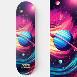 Kosmisch Universum Planeten Roze & Blauw Persoonlijk Skateboard