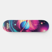 Kosmisch Universum Planeten Roze & Blauw Persoonlijk Skateboard (Horizontaal)