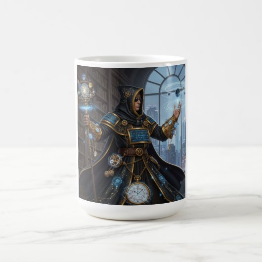 Kosmisch uurwerk maken Fantasy Sci-Fi Art Magische Mok (Midden)