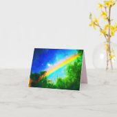 KOSMISCH VAN DE REGENBOOG VERDE- WENSKAART KAART (Gele Bloem)