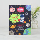 Kosmisch verjaardagsavontuur met astronaut kaart (Staand voorkant)