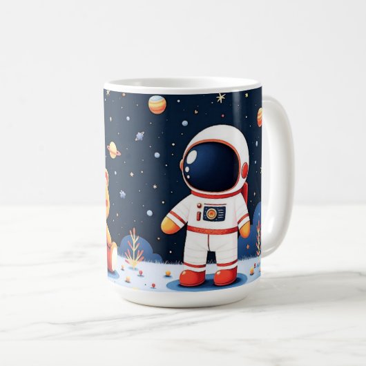 Kosmisch Verkenner Kind Astronaut Koffiemok (Voorkant rechts)