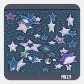 kosmisch vierkante sticker (Voorkant)