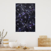 Kosmisch web zilveren bollen abstracte poster (Keuken)