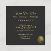 ** Kosmisch - Weeping Willow Tree Gold Universe Vierkante Visitekaartje (Achterkant)