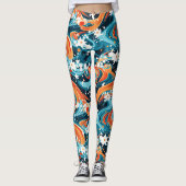 Kosmisch Wervelende Sterrenstelsel Retro Abstract  Leggings (Voorkant)