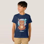 Kosmisch Zen Beer Kinder Schattigee Meditatie Ruim T-shirt (Voorkant volledig)