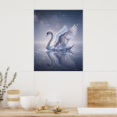 Kosmisch Zwanen Spiegelmeer Poster (Keuken)