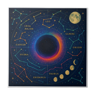 Kosmisch zwart gat en sterrenbeelden Art - Celesti Tegeltje