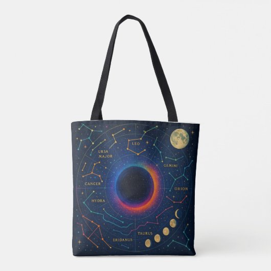 Kosmisch zwart gat en sterrenbeelden Art - Celesti Tote Bag (Achterkant)