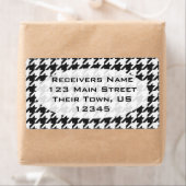 Kosmisch Zwart Houndstooth 1 Etiket (Insitu)