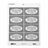 Kosmisch Zwart Houndstooth 1 Etiket (Full Sheet)