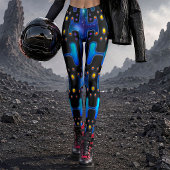 Kosmische 80s Synth Android Robot Ruimterobot Leggings