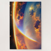 Kosmische Aarde Afmetingen met Regenbogen en Sterr Legpuzzel (Verticaal)