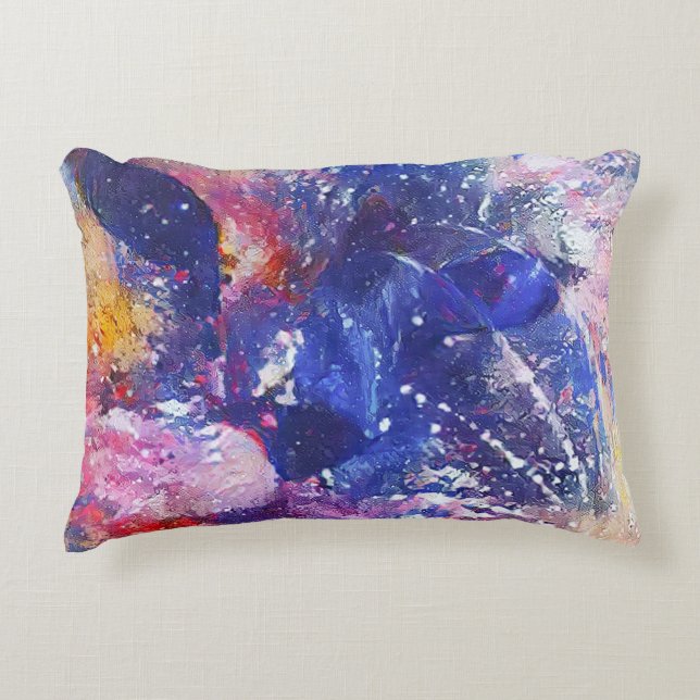 Kosmische Abstracte Cat Dreamscape Accent Kussen (Voorkant)