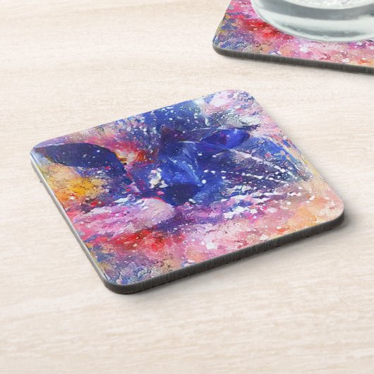 Kosmische Abstracte Cat Dreamscape Bier Onderzetter (Linkerzijde)