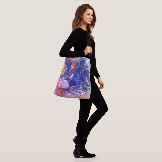 Kosmische Abstracte Cat Dreamscape Crossbody Tas (Op model)