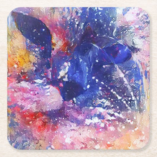 Kosmische Abstracte Cat Dreamscape Kartonnen Onderzetters (Voorkant)