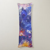 Kosmische Abstracte Cat Dreamscape Lichaamskussen (Achterkant (Verticaal))