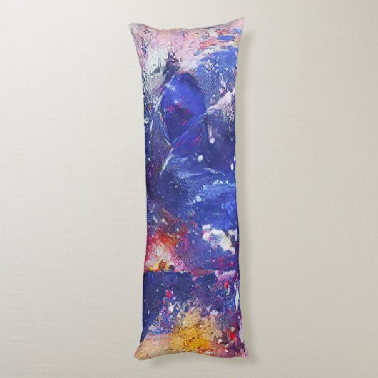 Kosmische Abstracte Cat Dreamscape Lichaamskussen (Achterkant (Verticaal))