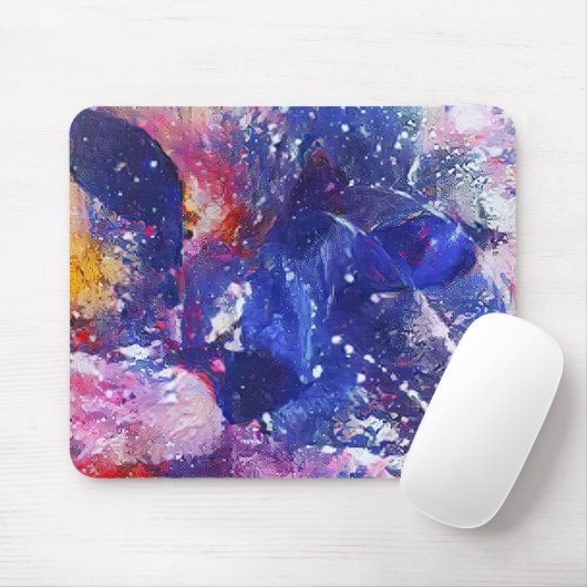 Kosmische Abstracte Cat Dreamscape Muismat (Met muis)