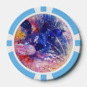 Kosmische Abstracte Cat Dreamscape Poker Chips (Voorkant)