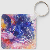 Kosmische Abstracte Cat Dreamscape Sleutelhanger (Achterkant)