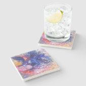 Kosmische Abstracte Cat Dreamscape Stenen Onderzetter (Zijkant)