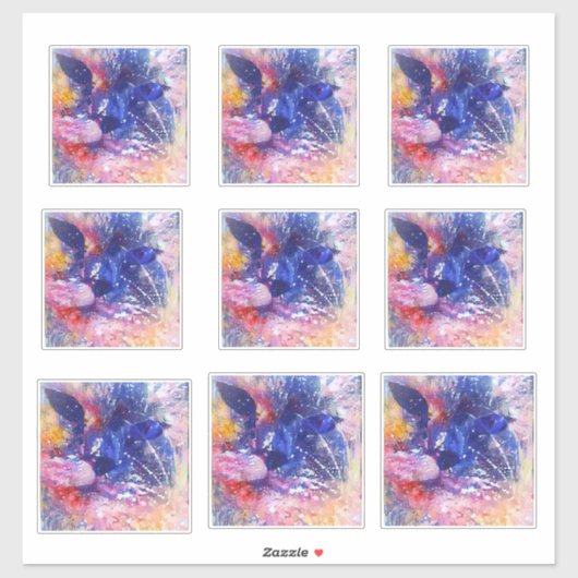 Kosmische Abstracte Cat Dreamscape Sticker (Vel)