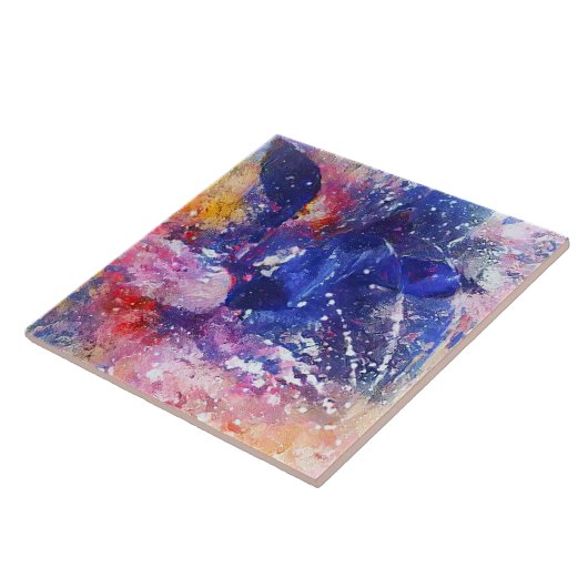 Kosmische Abstracte Cat Dreamscape Tegeltje (Zijkant)