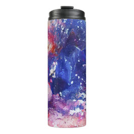 Kosmische Abstracte Cat Dreamscape Thermosbeker