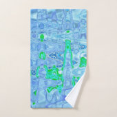 Kosmische Abstracte Lavendel Grijs Retro Ripples Bad Handdoek (Handdoek)