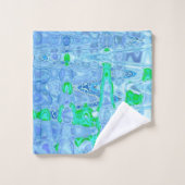 Kosmische Abstracte Lavendel Grijs Retro Ripples Bad Handdoek (Wasdoekje)