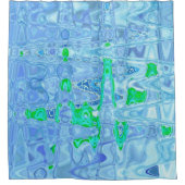 Kosmische Abstracte Lavendel Grijs Retro Ripples Douchegordijn (Voorkant)