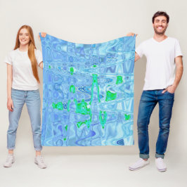 Kosmische Abstracte Lavendel Grijs Retro Ripples Fleece Deken