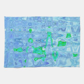 Kosmische Abstracte Lavendel Grijs Retro Ripples Theedoek (Horizontaal)
