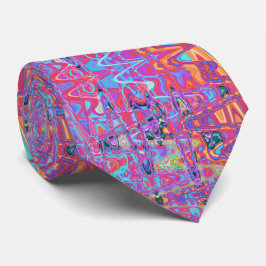 Kosmische Abstracte Regenboog Kleuren Retro Krulle Stropdas