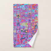 Kosmische Abstracte Regenboog Kleuren Retro Rimpel Bad Handdoek (Handdoek)